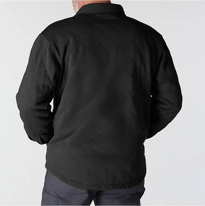 Rain Defender® Loose Fit Heavyweight Quilted Snap Front Shirt Jac - Black