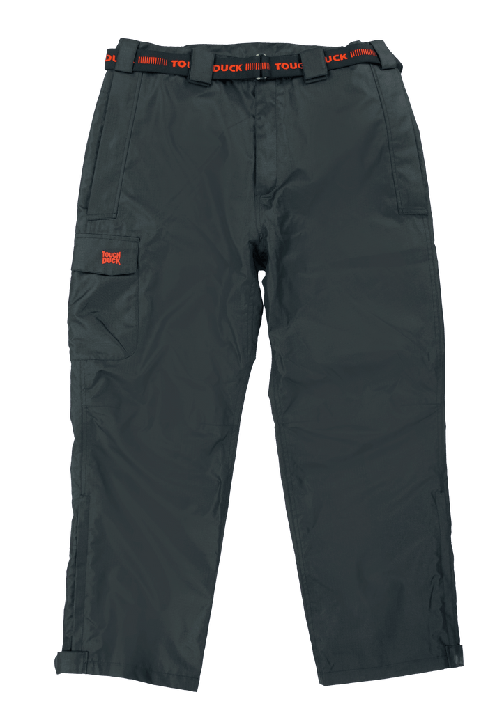 Tough Duck rain waist pant in black, front view
