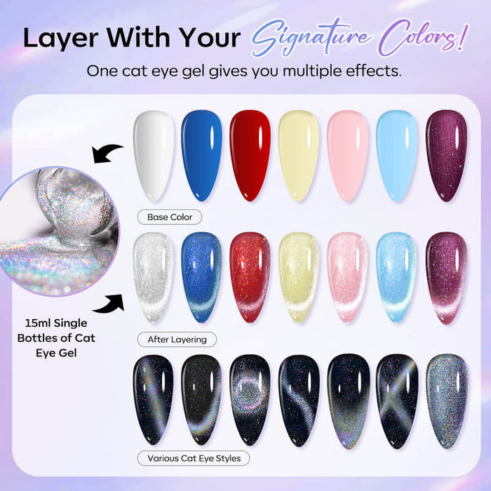 Rainbow Cat Eye - Modelones Gel Nail Polish Cat Eye Inspire Gel 15ml Inspire Gel MODELONES #