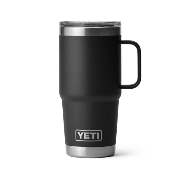 YETI Rambler 30 oz travel mug in black with Stronghold lid and side handle