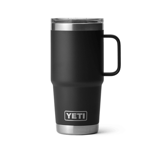 YETI Rambler 30 oz travel mug in black with Stronghold lid and side handle