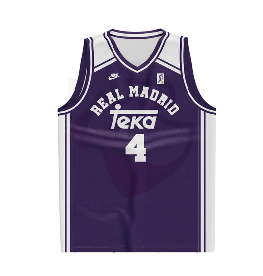 Real Madrid Basketball Shirt 1995-1996 Away - Retro Jerseys, Camiseta de baloncesto del Real Madrid