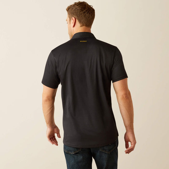 Ariat Rebar Foreman polo in black, back view