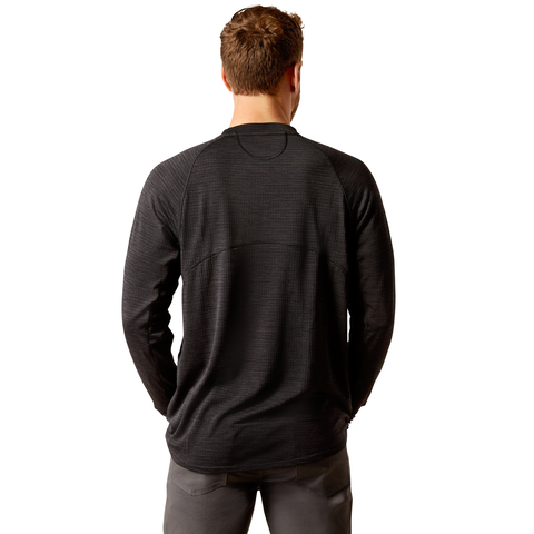 Ariat Rebar Gridwork long sleeve t-shirt in black, back view