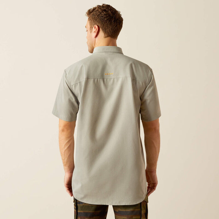 Ariat Rebar 360 AirFlow work shirt in wild dove, back view