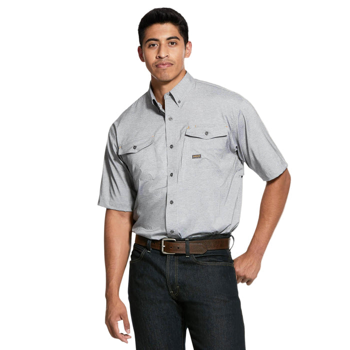 Ariat Rebar VentTEK DuraStretch work shirt in charcoal heather, big and tall sizes available