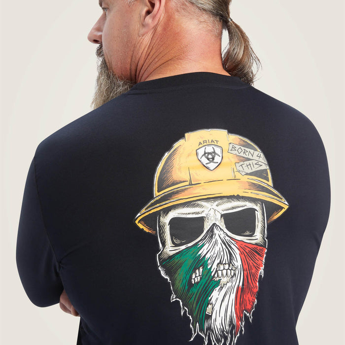 Ariat Rebar Workman Born For This long sleeve work tee in black, detail product view