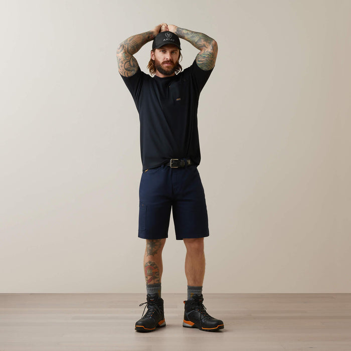 Full-length view of the Ariat Rebar Workman Born For This short sleeve tee in black