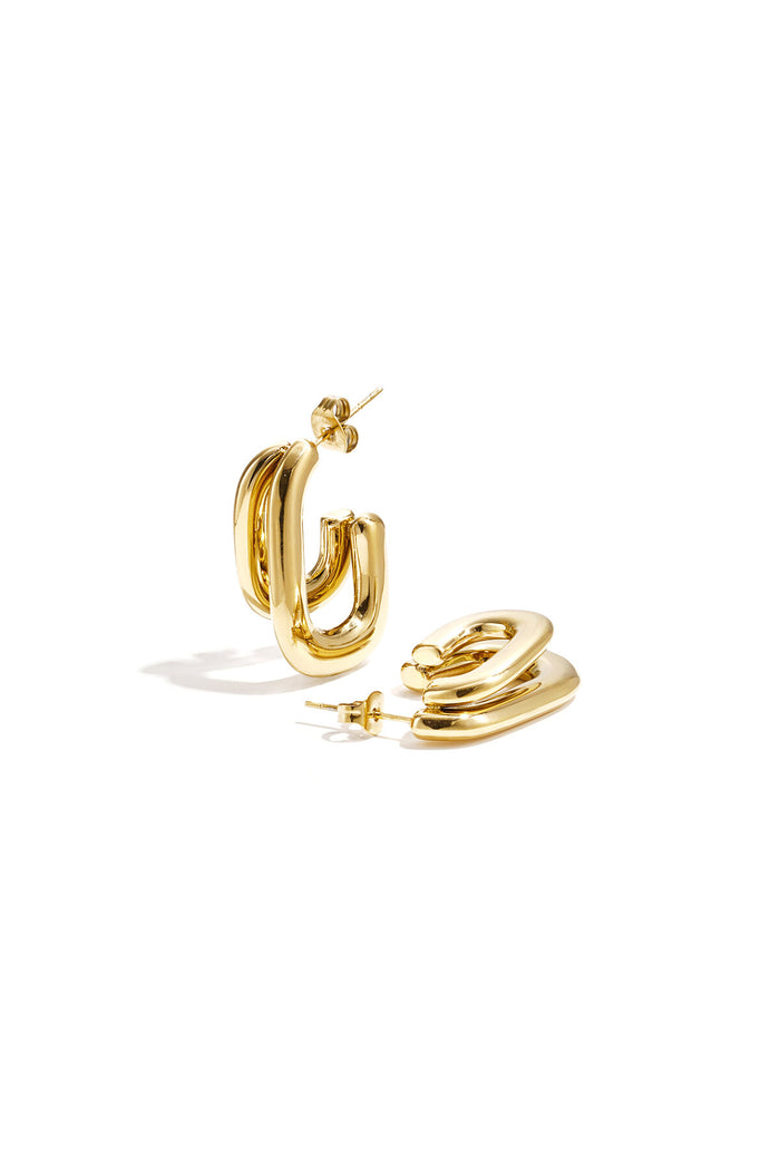 "Rectangular double" earrings
