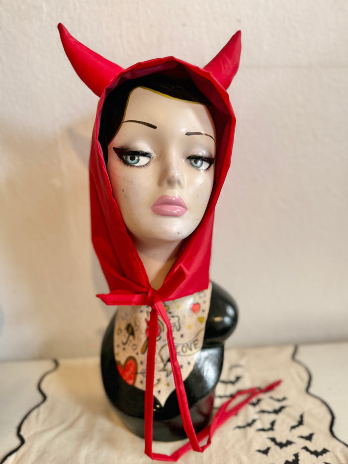 red devil horn rain hood water resistant festival hat