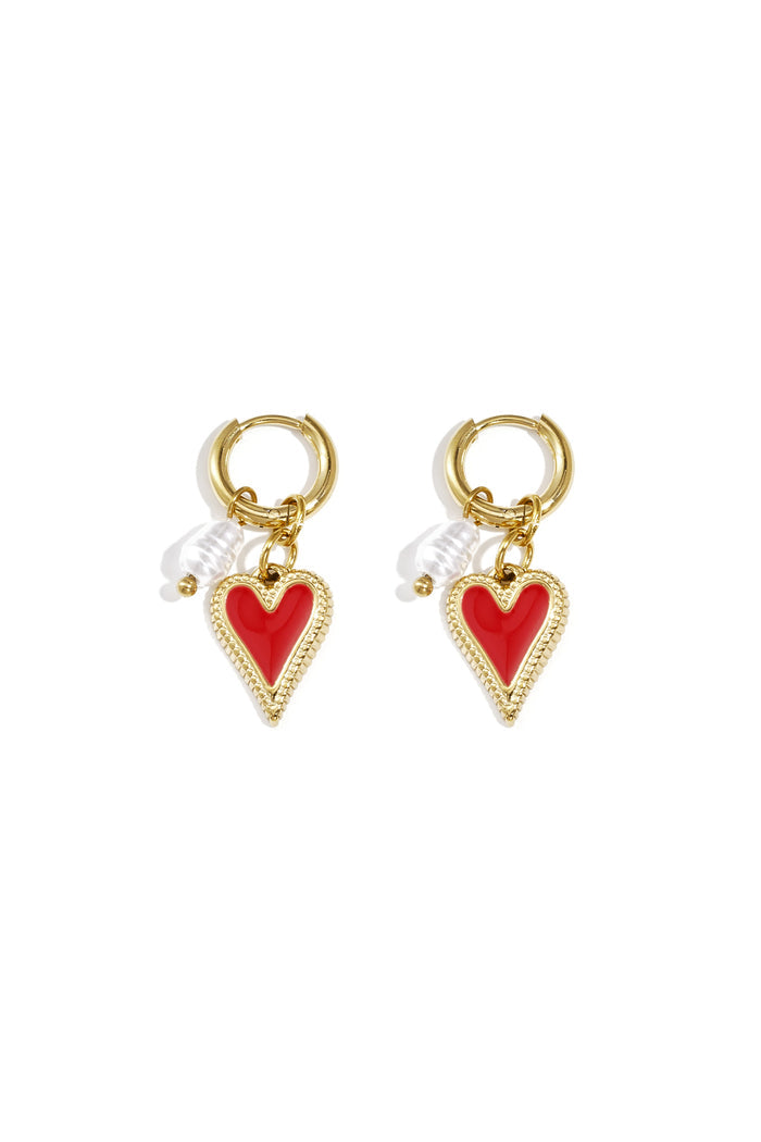 "Red heart" earrings
