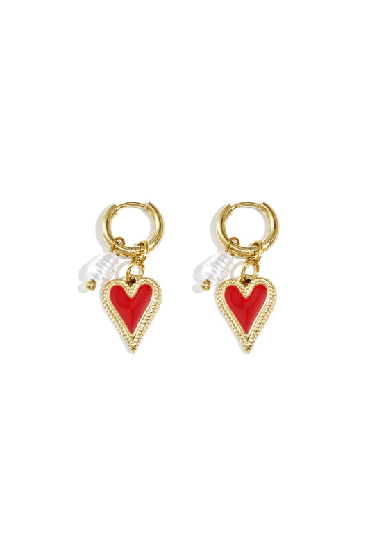 "Red heart" earrings