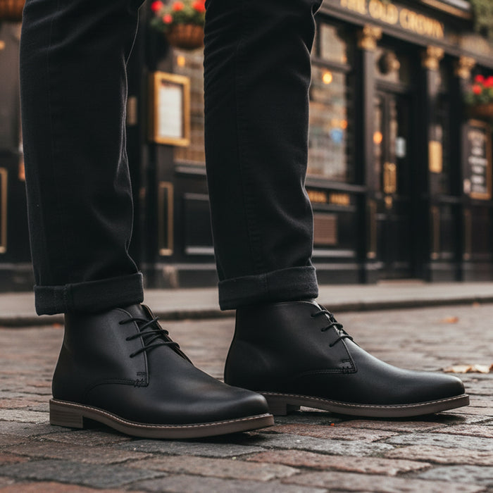 Redhill Leather Chukka Boots - Black