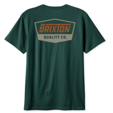 Brixton Regal short sleeve standard tee in deep emerald, rust and sand