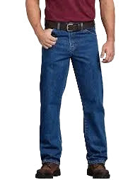 Dickies regular fit five pocket jean in stonewashed indigo denim, main product view