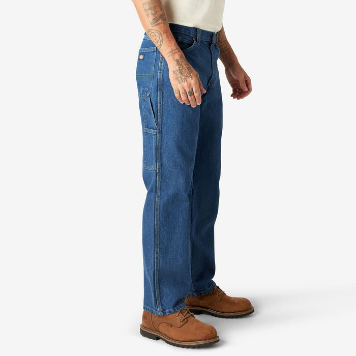 Dickies heavyweight carpenter jean in stonewashed indigo, alternate view of the tool pocket