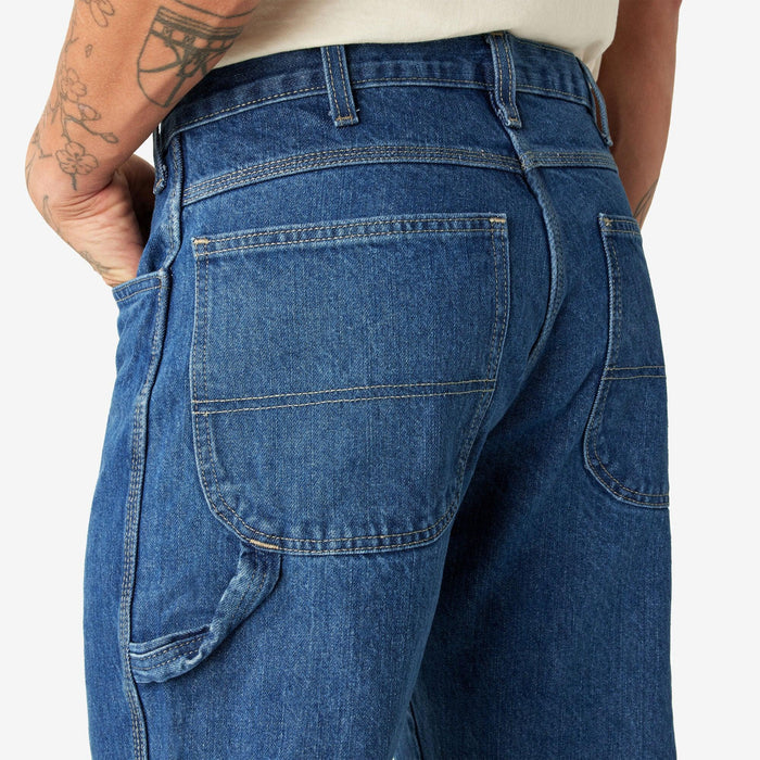 Dickies relaxed fit carpenter denim jean in stonewashed indigo, further alternate view
