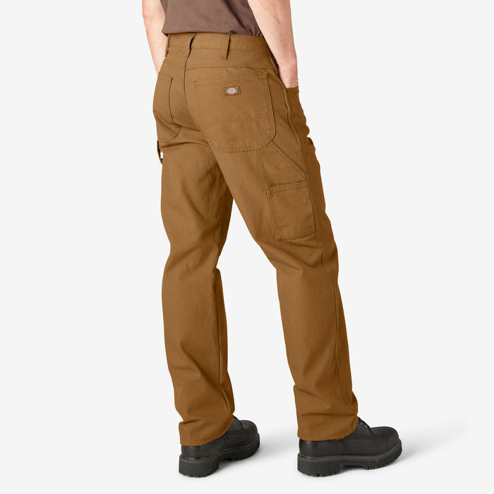Dickies heavyweight duck carpenter pant in brown, additional alternate view of the leg