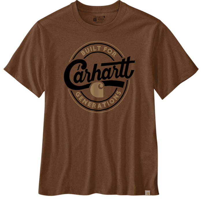 Carhartt relaxed fit lightweight short-sleeve script graphic t-shirt in red duck heather, available in big and tall sizes