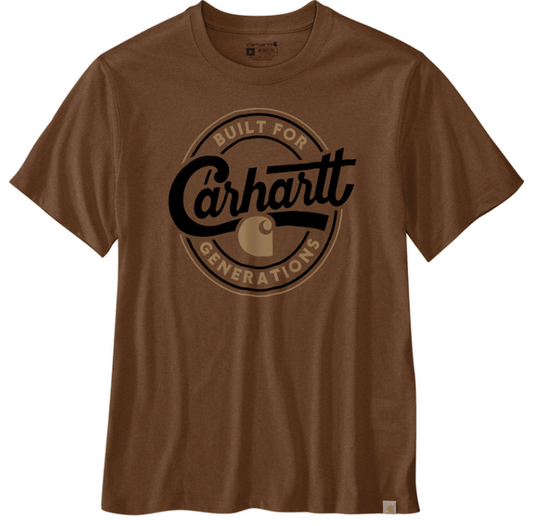 Carhartt relaxed fit lightweight short-sleeve script graphic t-shirt in red duck heather, available in big and tall sizes