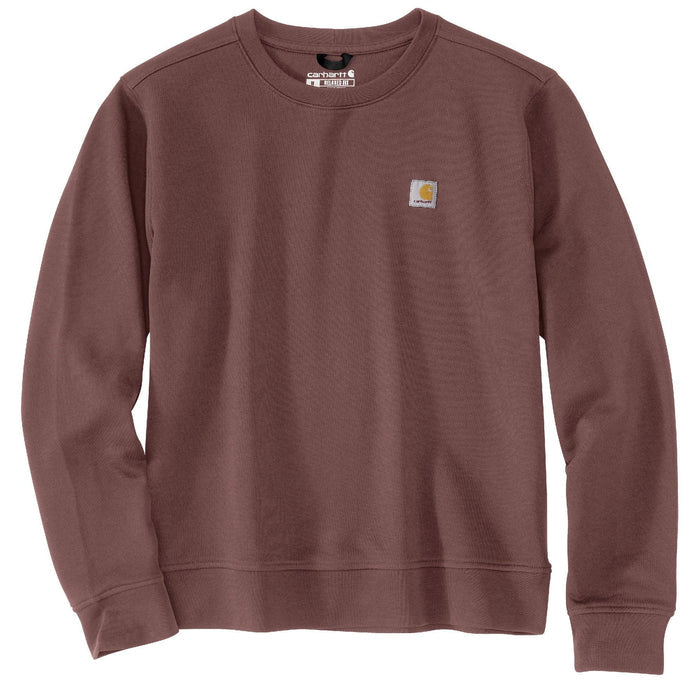 Carhartt women's relaxed fit midweight French terry crewneck sweatshirt in apple butter rust