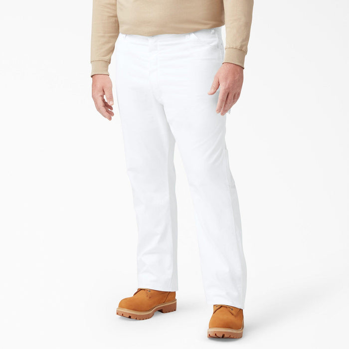 Dickies white cotton painter's pant, big and tall fit product view of the garment