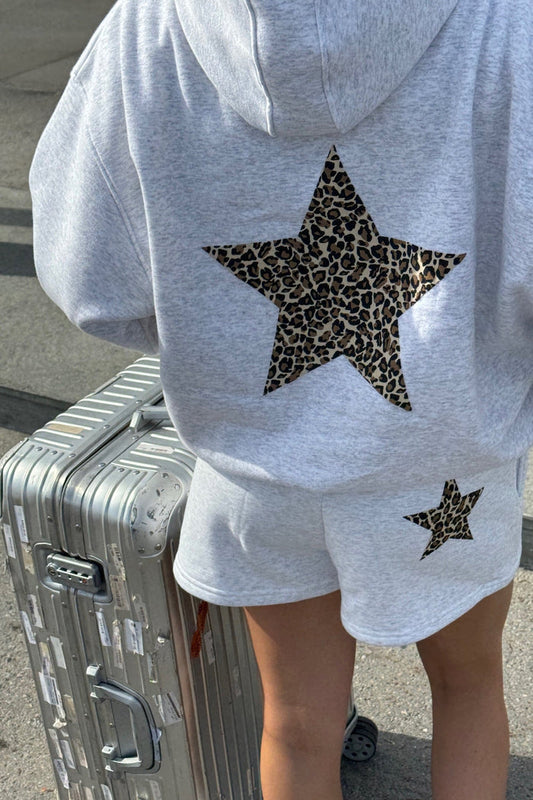 "Relaxed leopard" hoodie grey