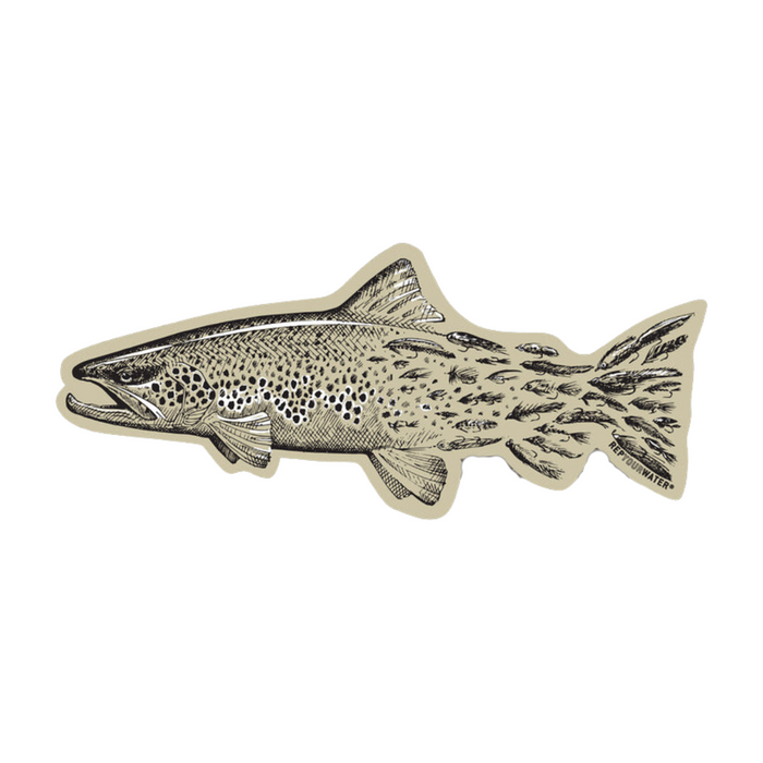 Rep Your Water Brown Snacks Sticker