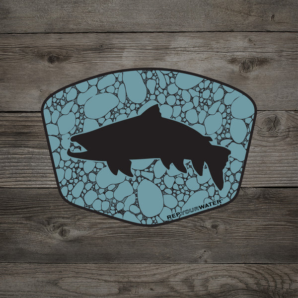 Rep Your Water River Rock Trout Sticker