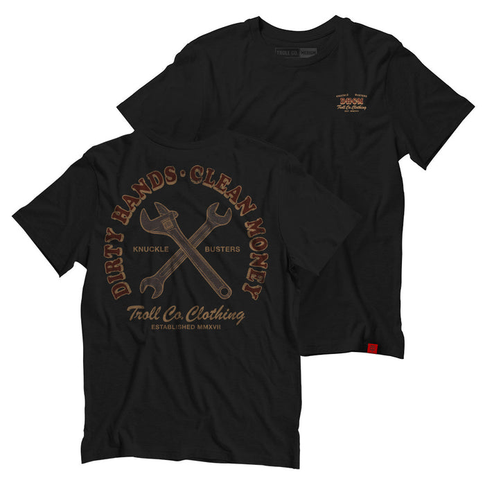 Troll Co. Retro Knuckle Buster graphic tee in black, big and tall sizing