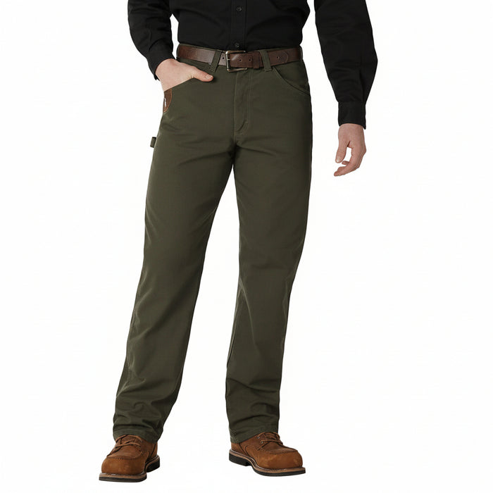 Wrangler Ripstop Ranger cargo work pant in loden green, main view with cargo pockets