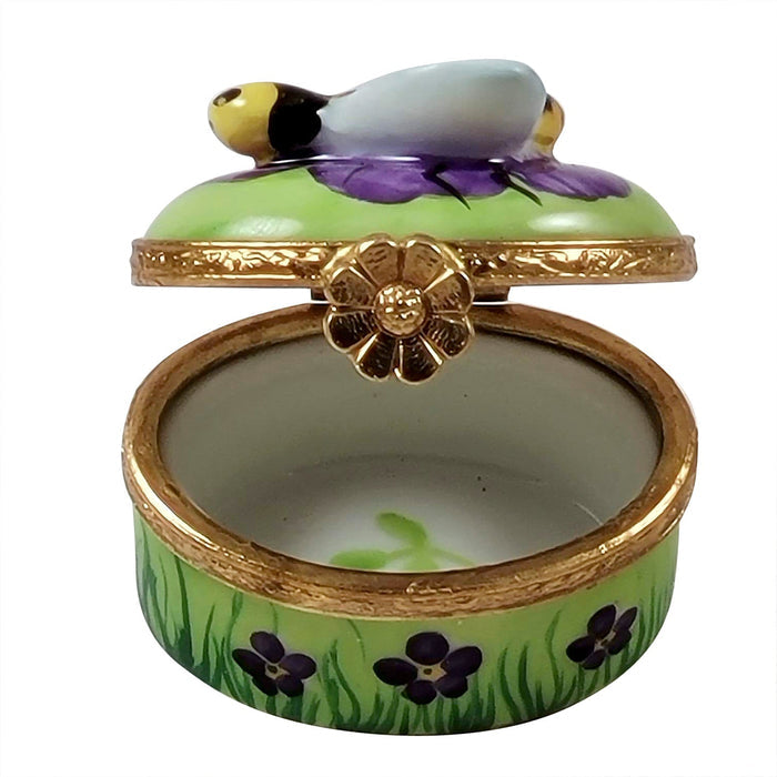 Mini Bee Porcelain Limoges Butterfly bugs French Trinket Box