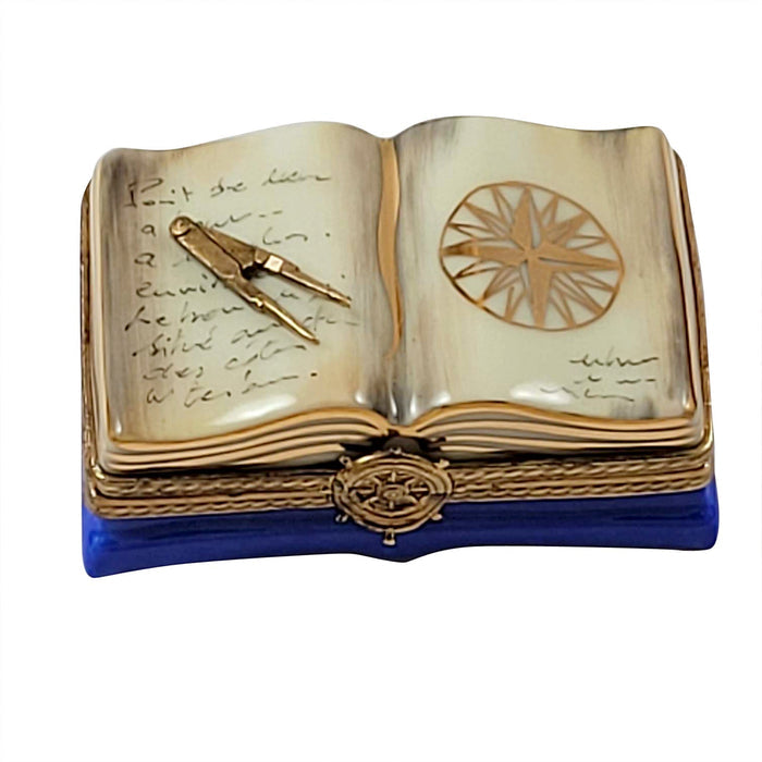 NAUTICAL BOOK Boat Ships Porcelain Limoges Rochard Limoges Box beach professional books vehicals French Trinket Box
