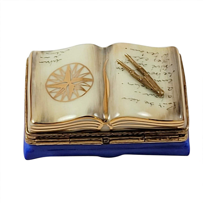 NAUTICAL BOOK Boat Ships Porcelain Limoges Rochard Limoges Box beach professional books vehicals French Trinket Box