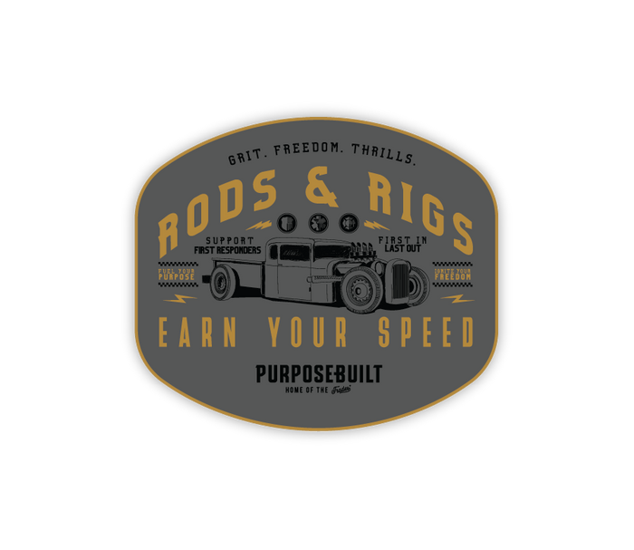 3 inch Rods and Rigs Earn Your Speed sticker