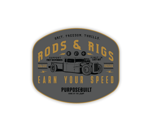 3 inch Rods and Rigs Earn Your Speed sticker