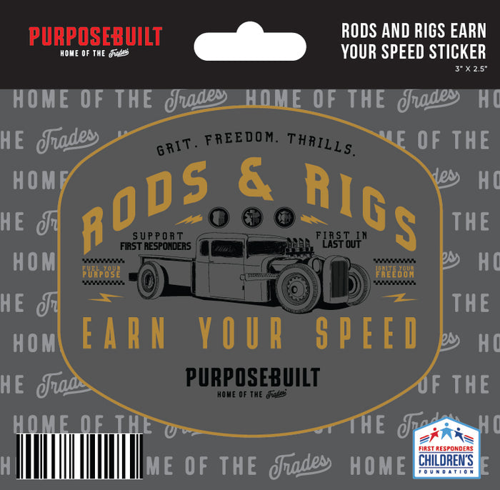 Rods and Rigs Earn Your Speed sticker, additional product image