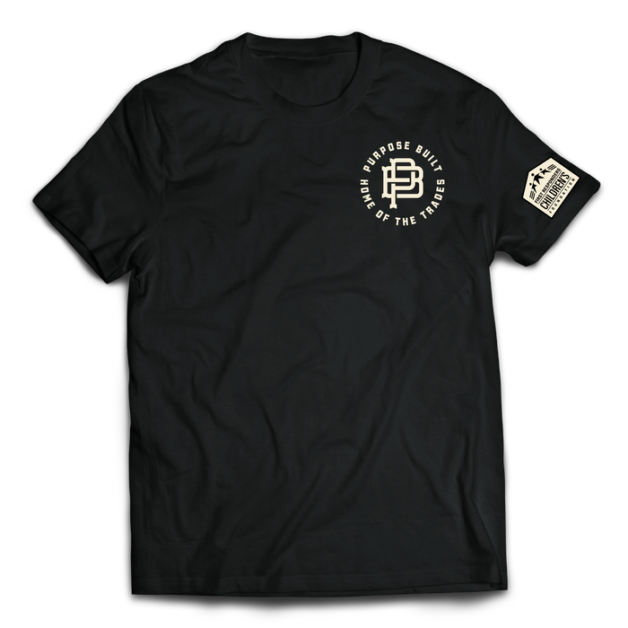 Purpose-Built Rods and Rigs charity tee in black, additional product image