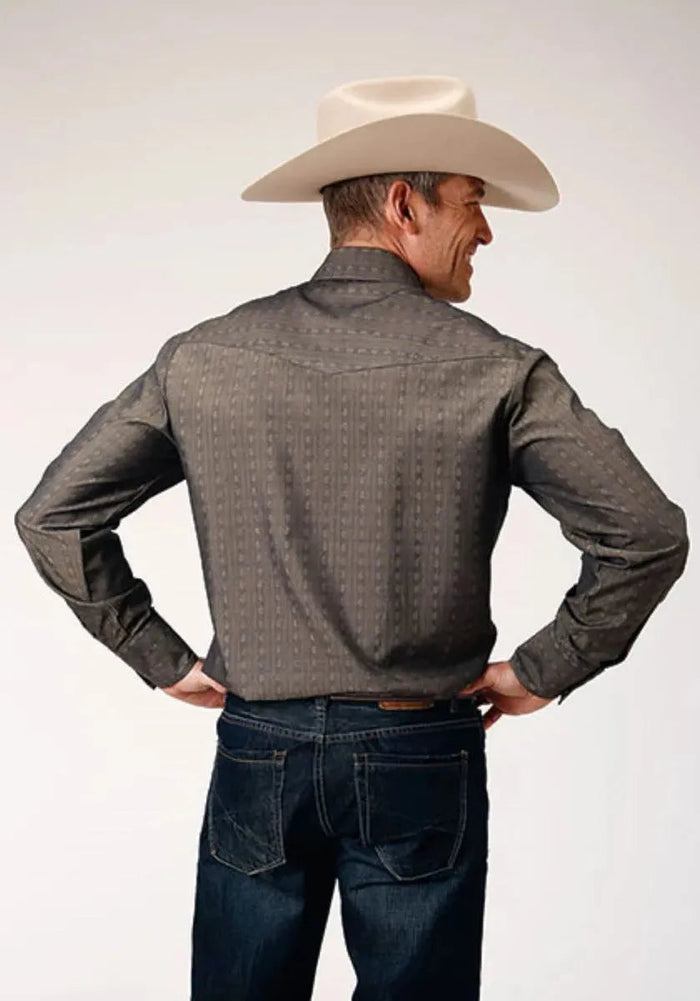 Roper Floral Tone (Grey) - Men's Western Shirt - Hatcountry