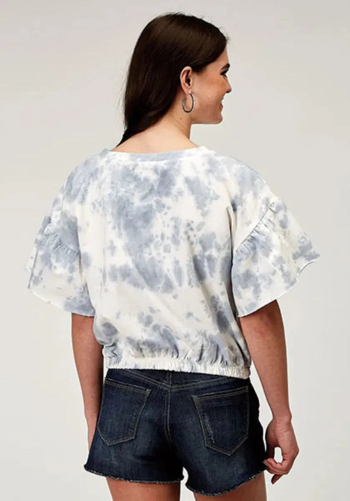 Roper French Terry Top (Blue) - Women's Cotton Shirt - Hatcountry