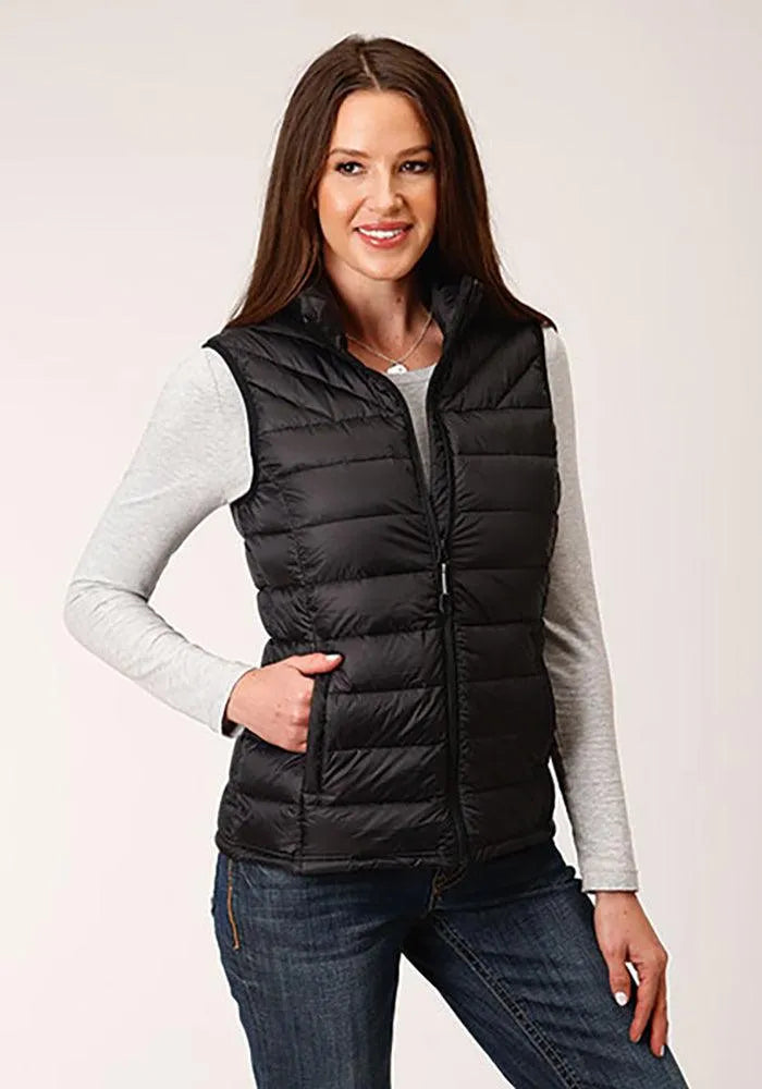 Roper Horizontal Quilted Down Vest (Black) - Women's Vest - Hatcountry