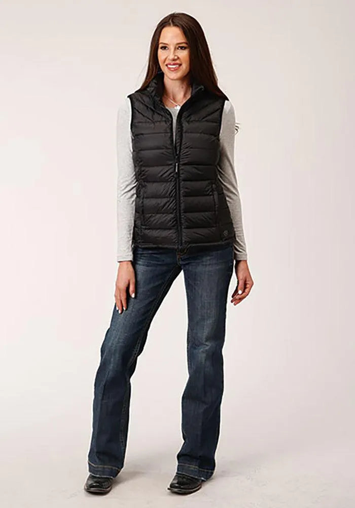 Roper Horizontal Quilted Down Vest (Black) - Women's Vest - Hatcountry