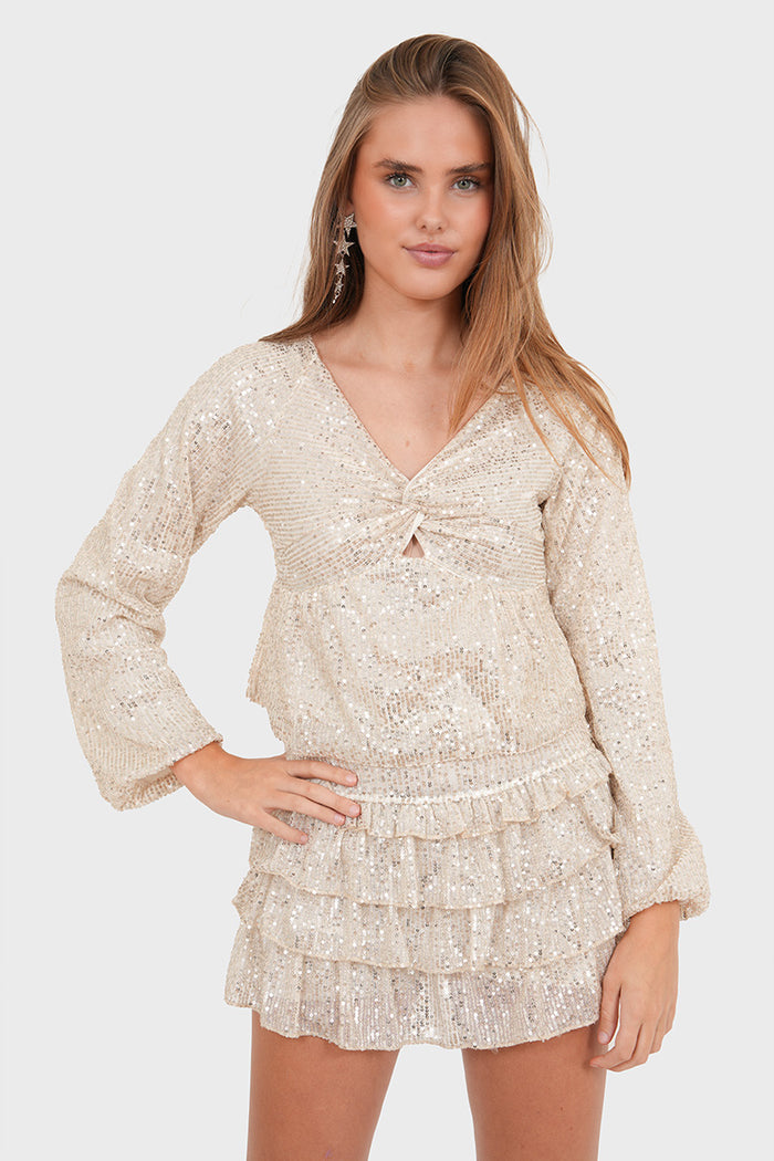 "Roxy" top champagne