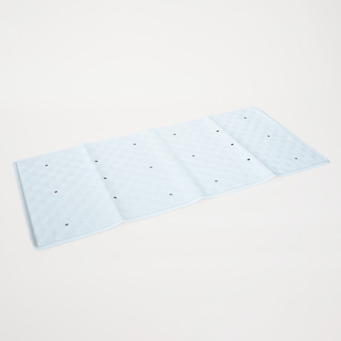 Diagram or packaging of Rubber Bath Mat highlighting dimensions or features.