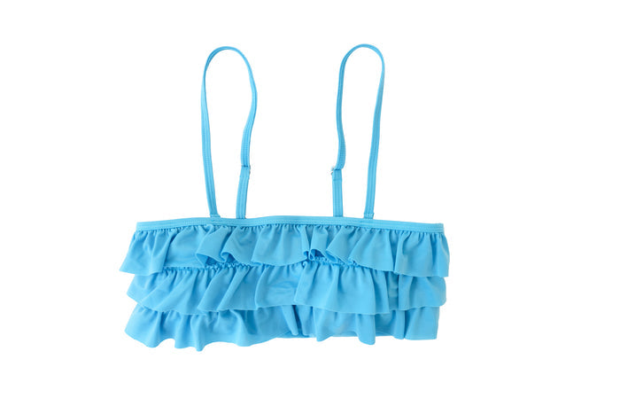 "Ruffle" bikini top blue