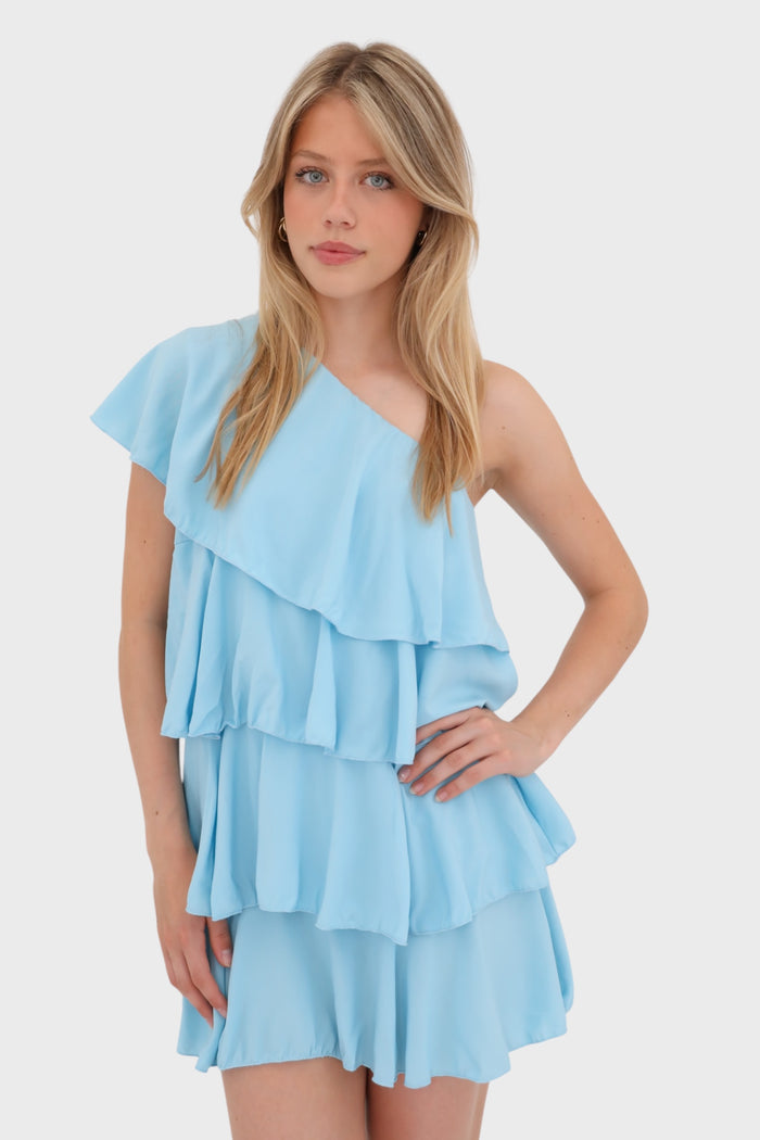 "Ruffle" dress light blue