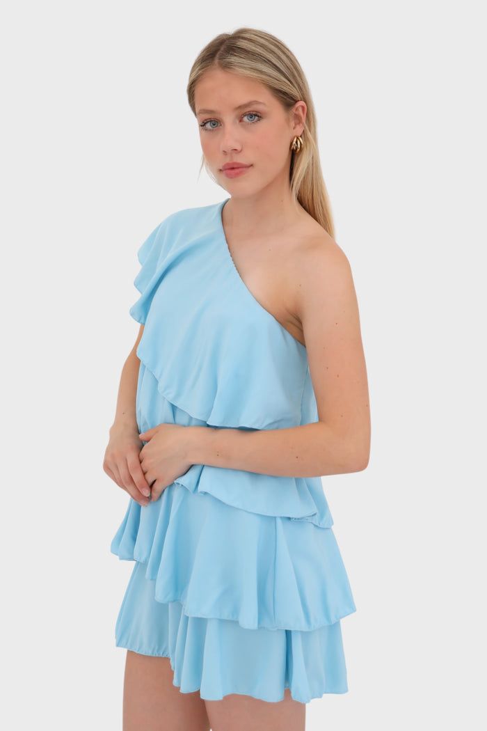 "Ruffle" dress light blue
