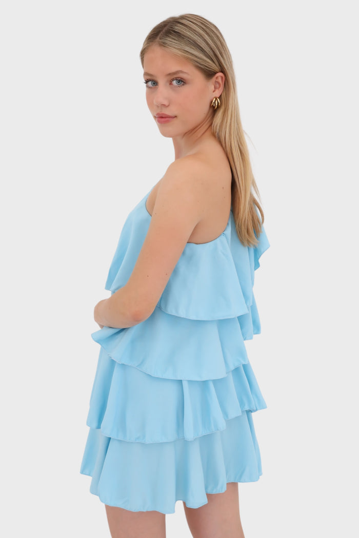 "Ruffle" dress light blue