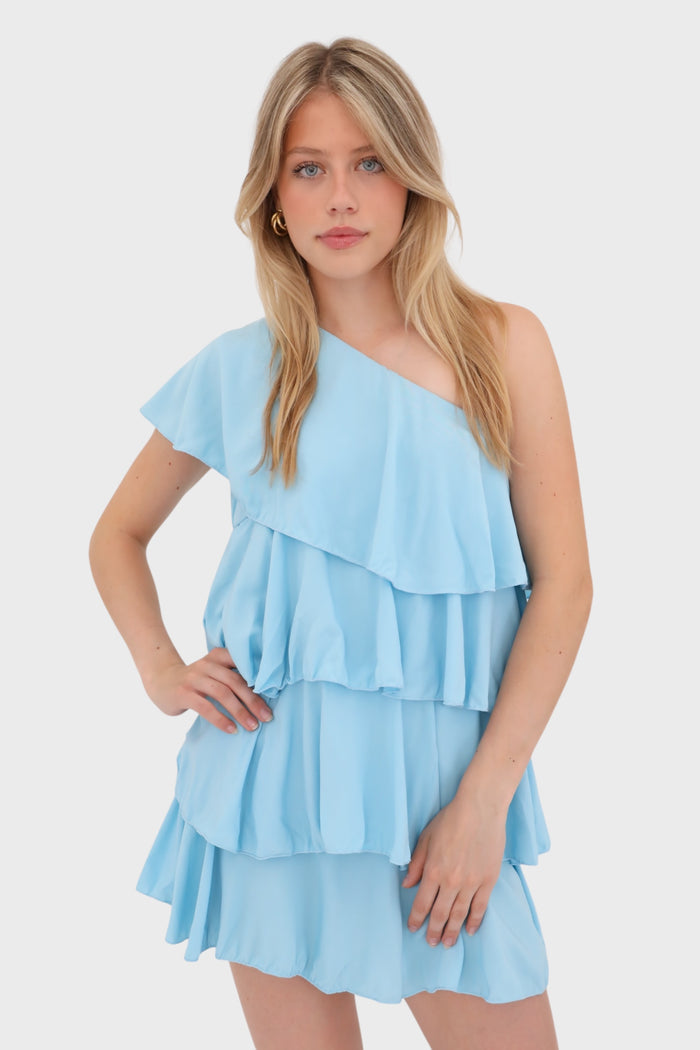 "Ruffle" dress light blue