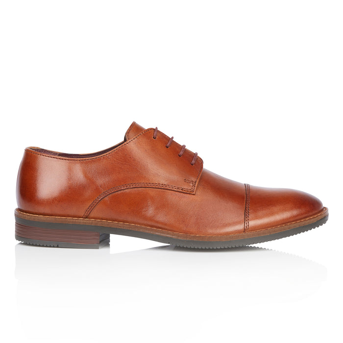 Rufus Leather Toe Cap Derby Shoes - Tan